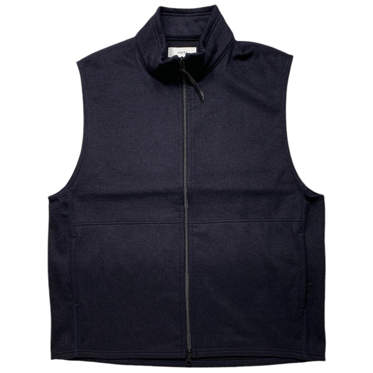 marka<BR>ZIP UP VEST - WOOL SILK BEAVER -