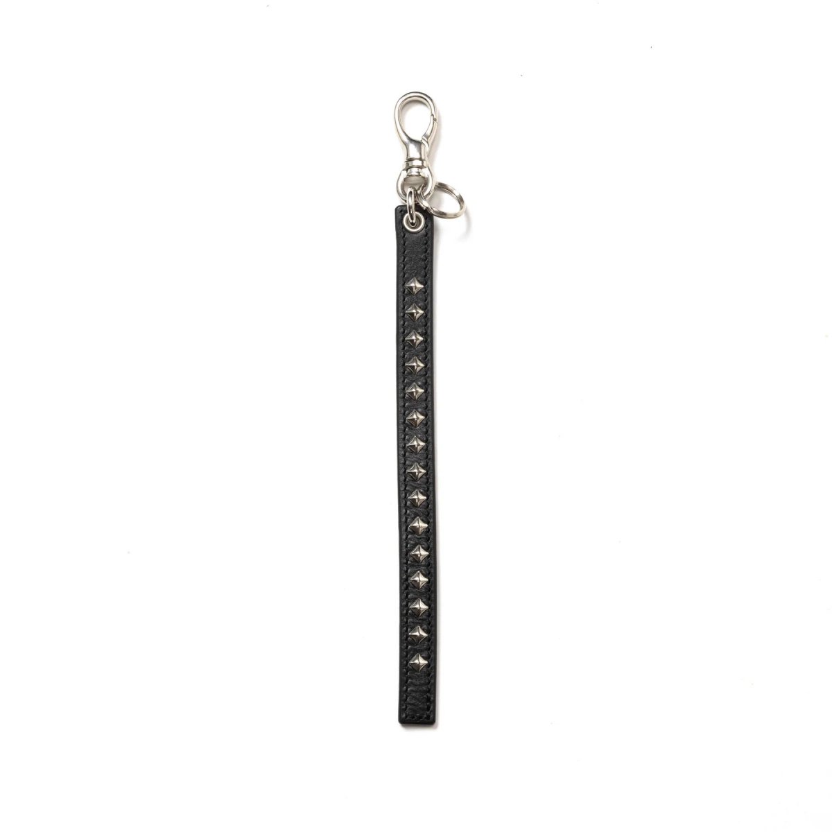 CALEE<BR>STUDS LEATHER SHORT KEY RING