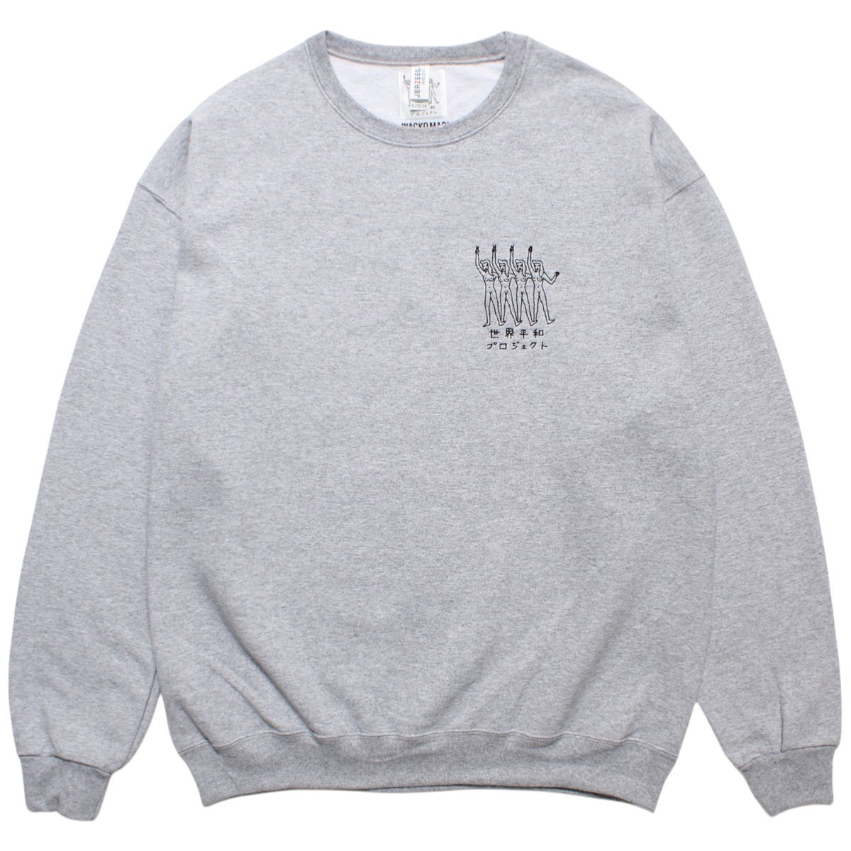 WACKOMARIA<BR>CREW NECK SWEAT SHIRT(GRAY)