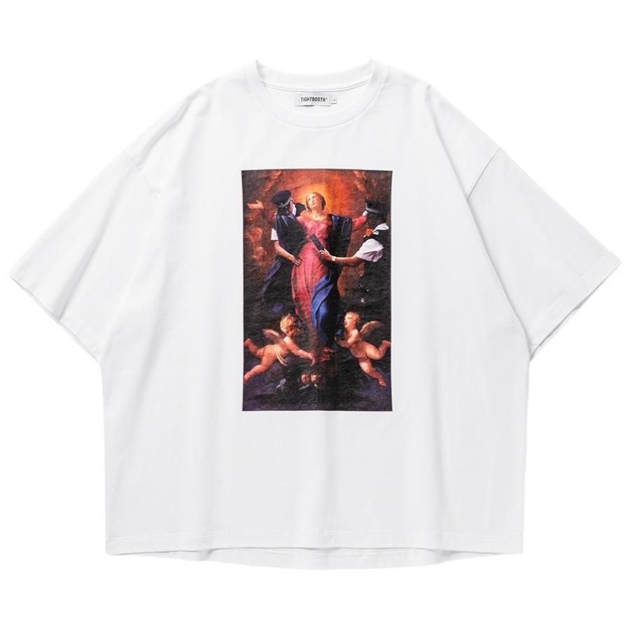 TIGHTBOOTH<BR>TBPR / POLICE CHECKUP S/S T-SHIRT(WHITE)