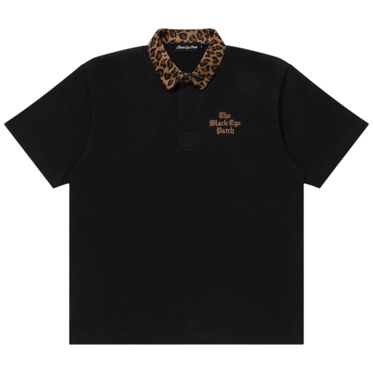 BlackEyePatch <BR>BEP TIMES LEOPARD COLLARED RUGBY SHIRT