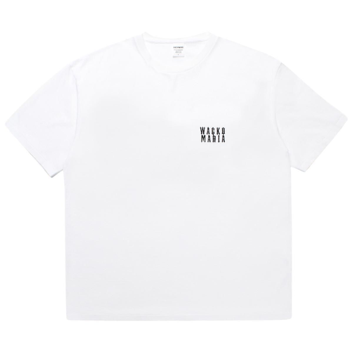 WACKOMARIA<BR>WASHED HEAVY WEIGHT CREW NECK T-SHIRT(TYPE-3)(WHITE)