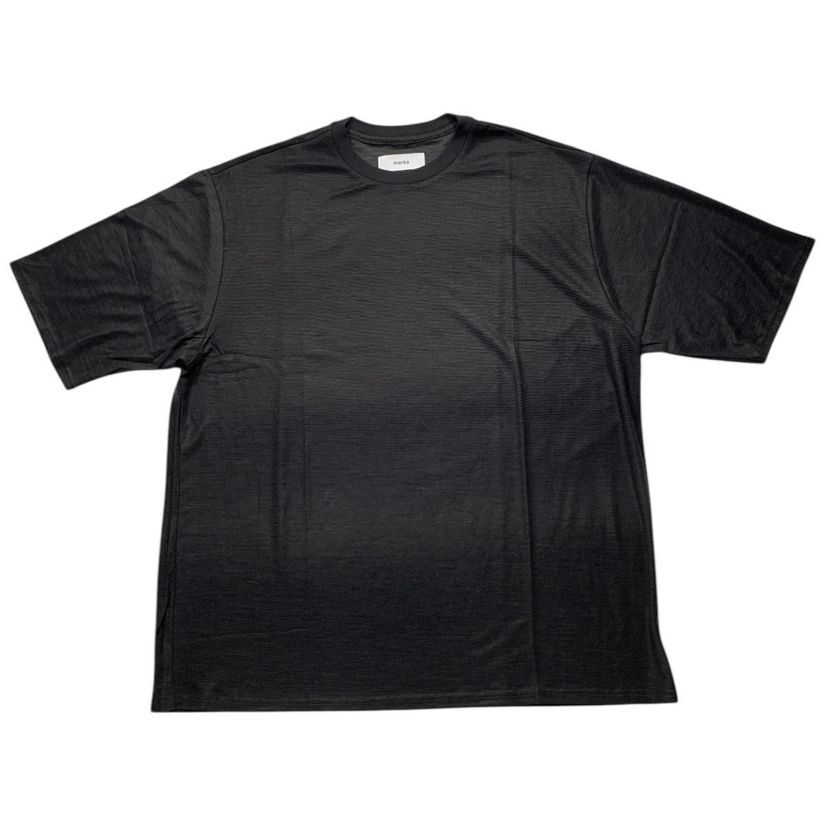 marka<BR>CREW NECK TEE - RAMIE KNIT -(BLACK)