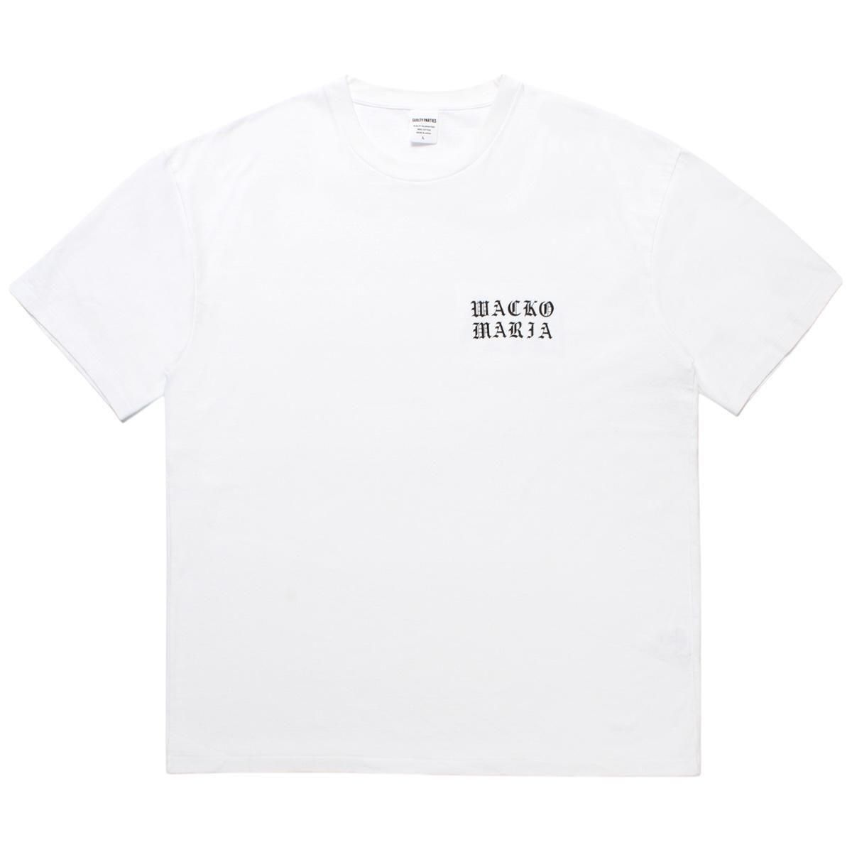 WACKOMARIA<BR>WASHED HEAVY WEIGHT CREW NECK T-SHIRT(TYPE-11)(WHITE)