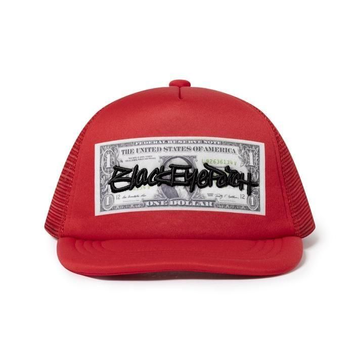 BlackEyePatch <BR>FASTHAND SCRIPT DOLLAR BILL MESH CAP(RED)