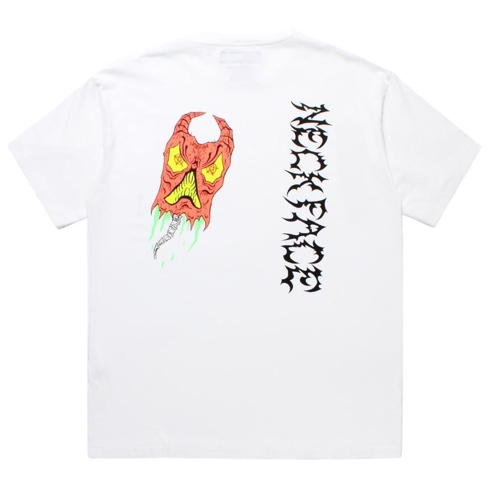 WACKOMARIA<BR>NECK FACE / WASHED HEAVY WEIGHT CREW NECK T-SHIRT(TYPE-2)(WHITE)