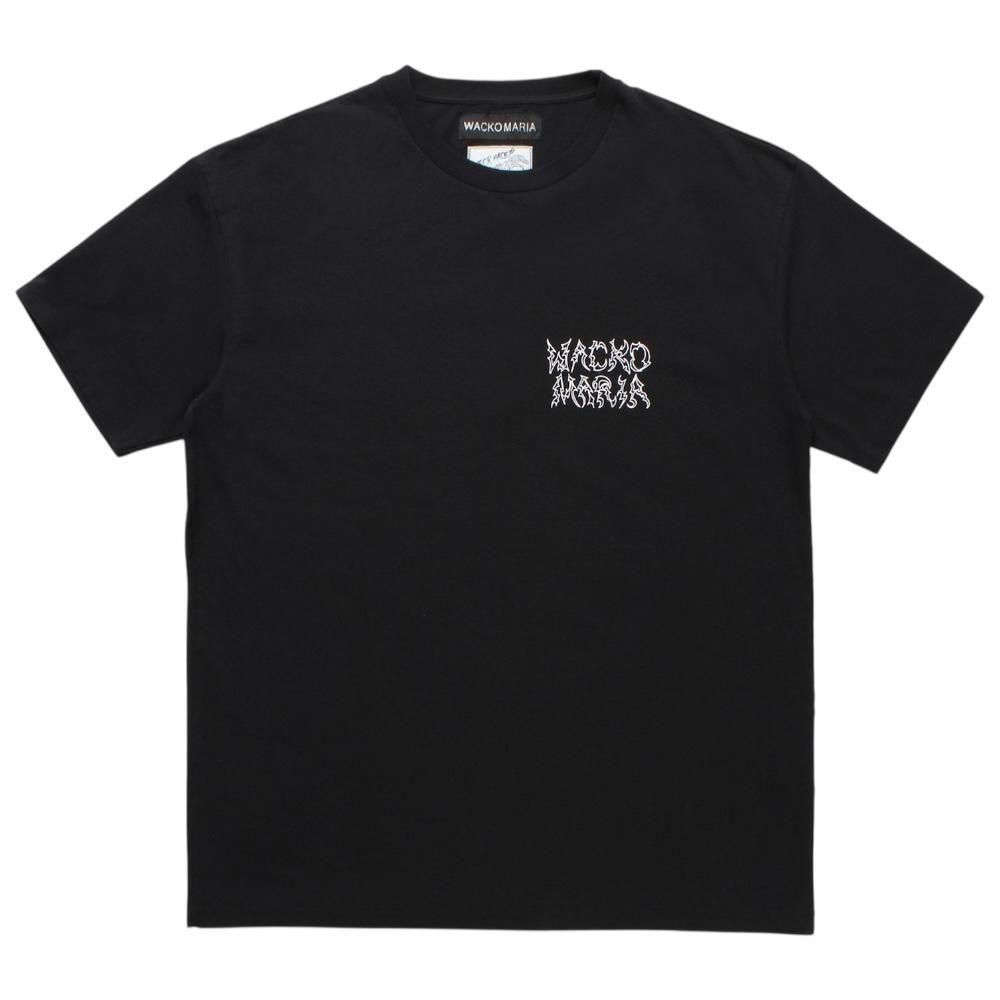 WACKOMARIA<BR>NECK FACE / WASHED HEAVY WEIGHT CREW NECK T-SHIRT(TYPE-2)(BLACK)