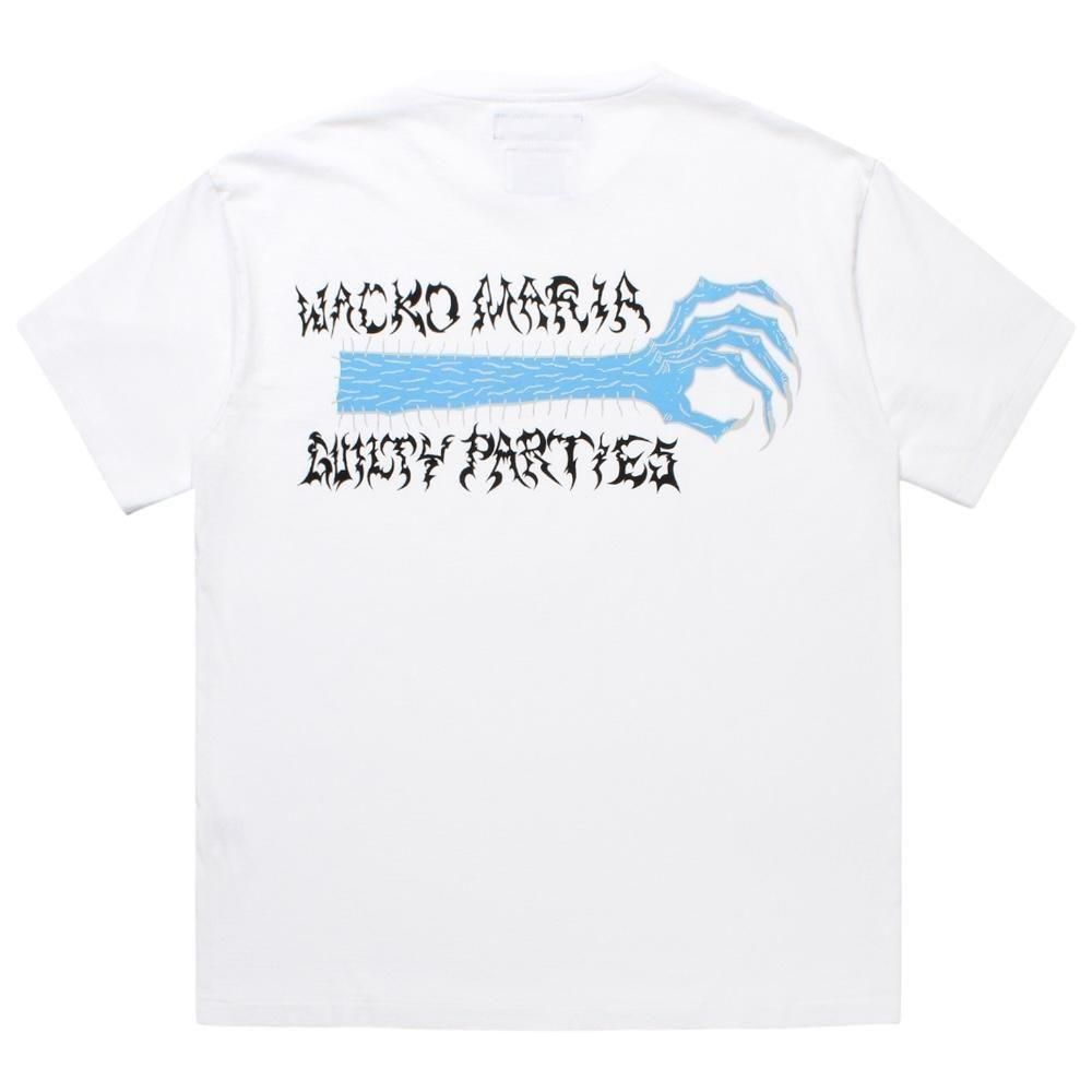 WACKOMARIA<BR>NECK FACE / WASHED HEAVY WEIGHT CREW NECK T-SHIRT(TYPE-1)(WHITE)