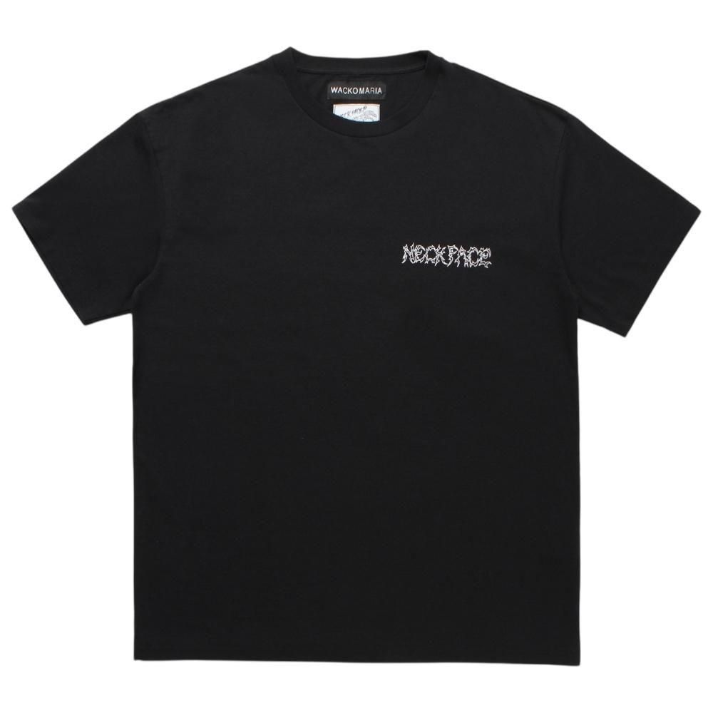 WACKOMARIA<BR>NECK FACE / WASHED HEAVY WEIGHT CREW NECK T-SHIRT(TYPE-1)(BLACK)