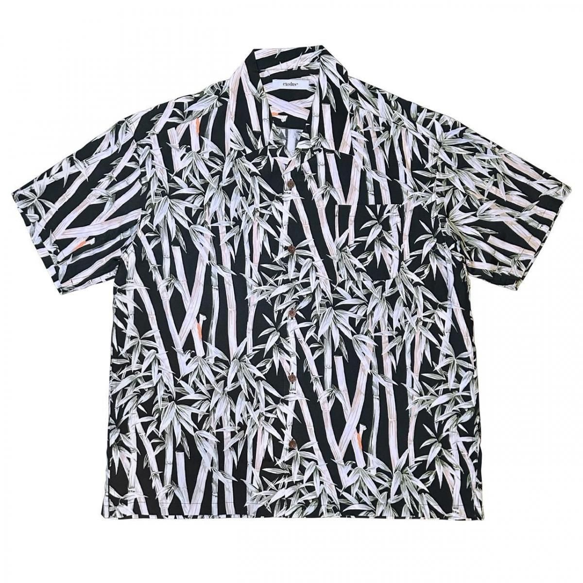 exodus<BR>BIG BAMBOO HAWAIIAN SHIRT(BLACK)