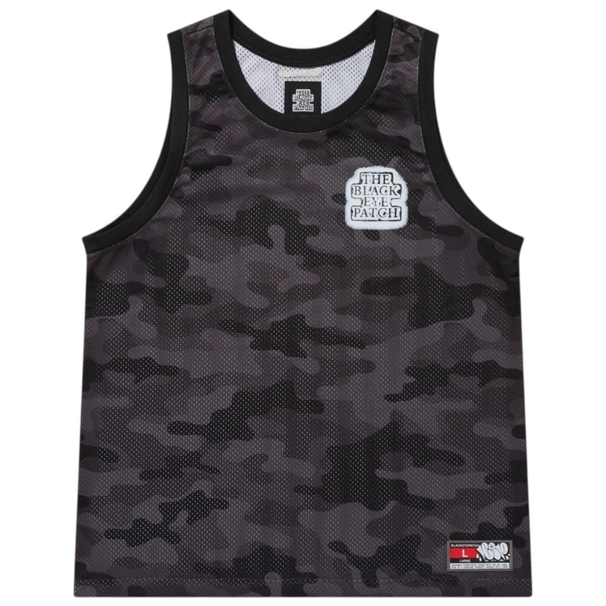 BlackEyePatch <BR>SPLAYED OG LABEL MESH TANK TOP