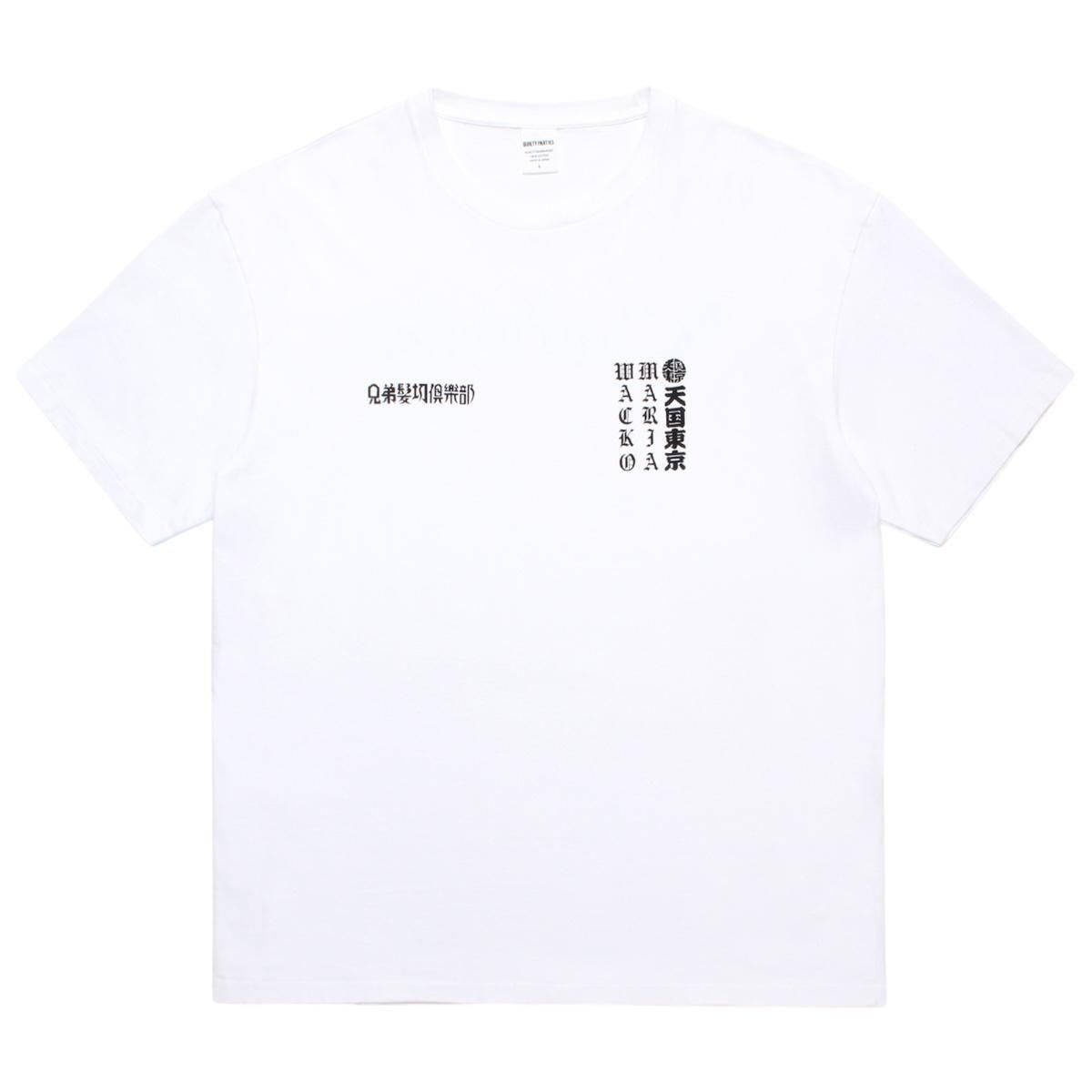WACKOMARIA<BR>MR BROTHERS CUT CLUB / WASHED HEAVY WEIGHT CREW NECK T-SHIRT(WHITE)