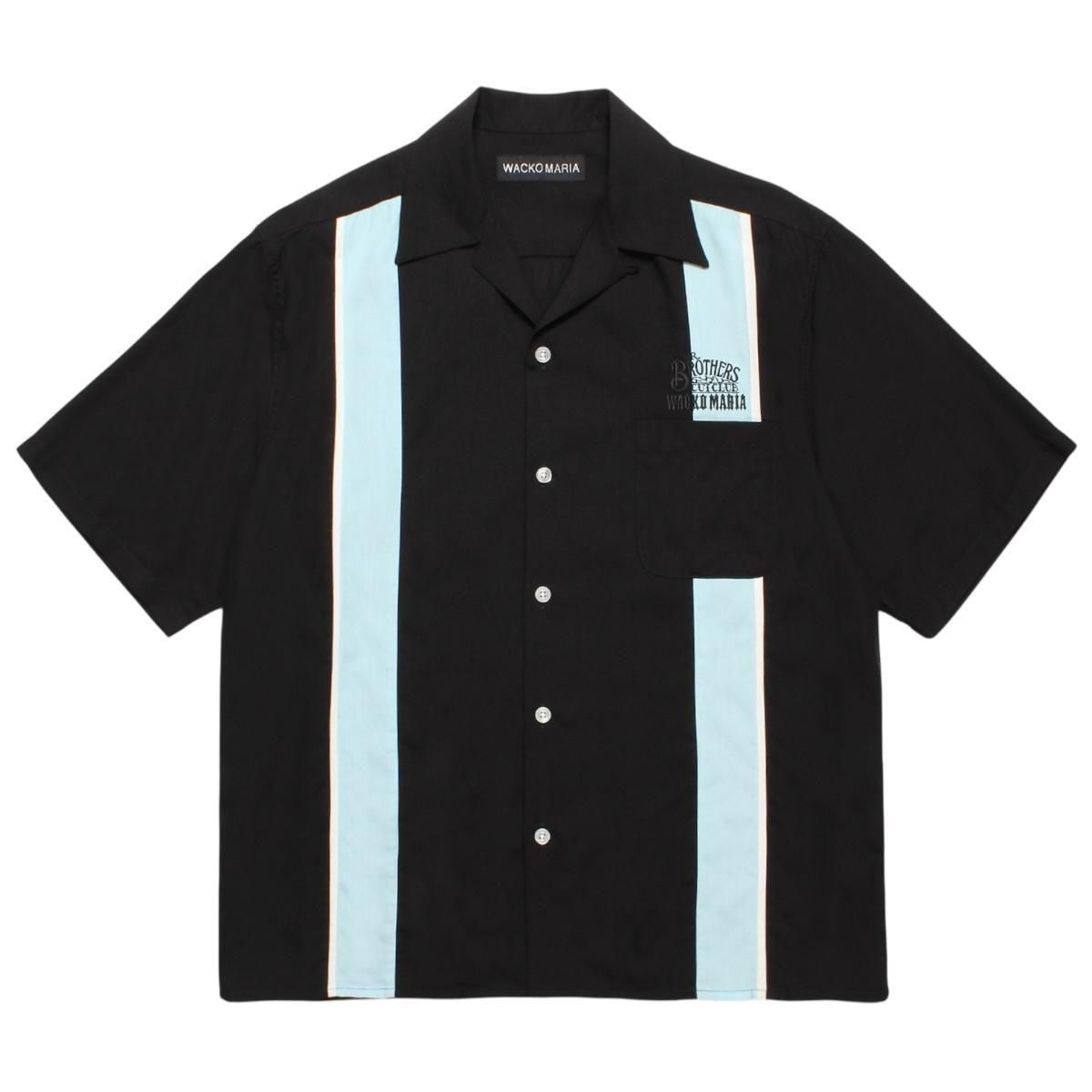WACKOMARIA<BR>MR BROTHERS CUT CLUB / SWITCHING SHIRT(BLACK)