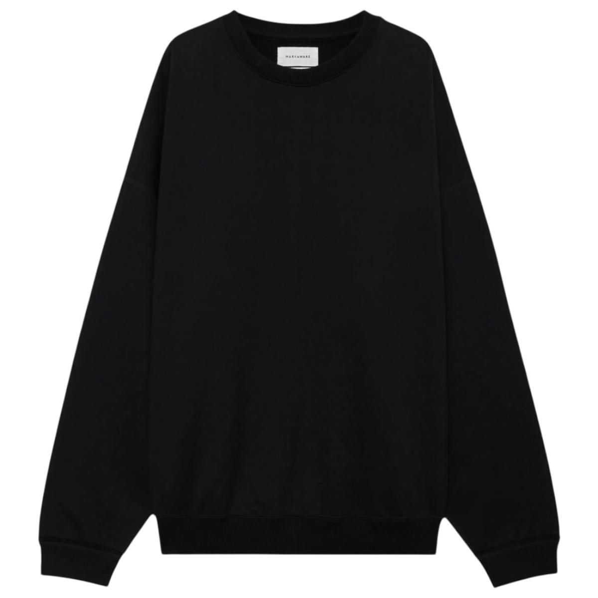 MARKAWARE <BR> HUGE SWEAT - ORGANIC COTTON HEAVY FLEECE -(BLACK)