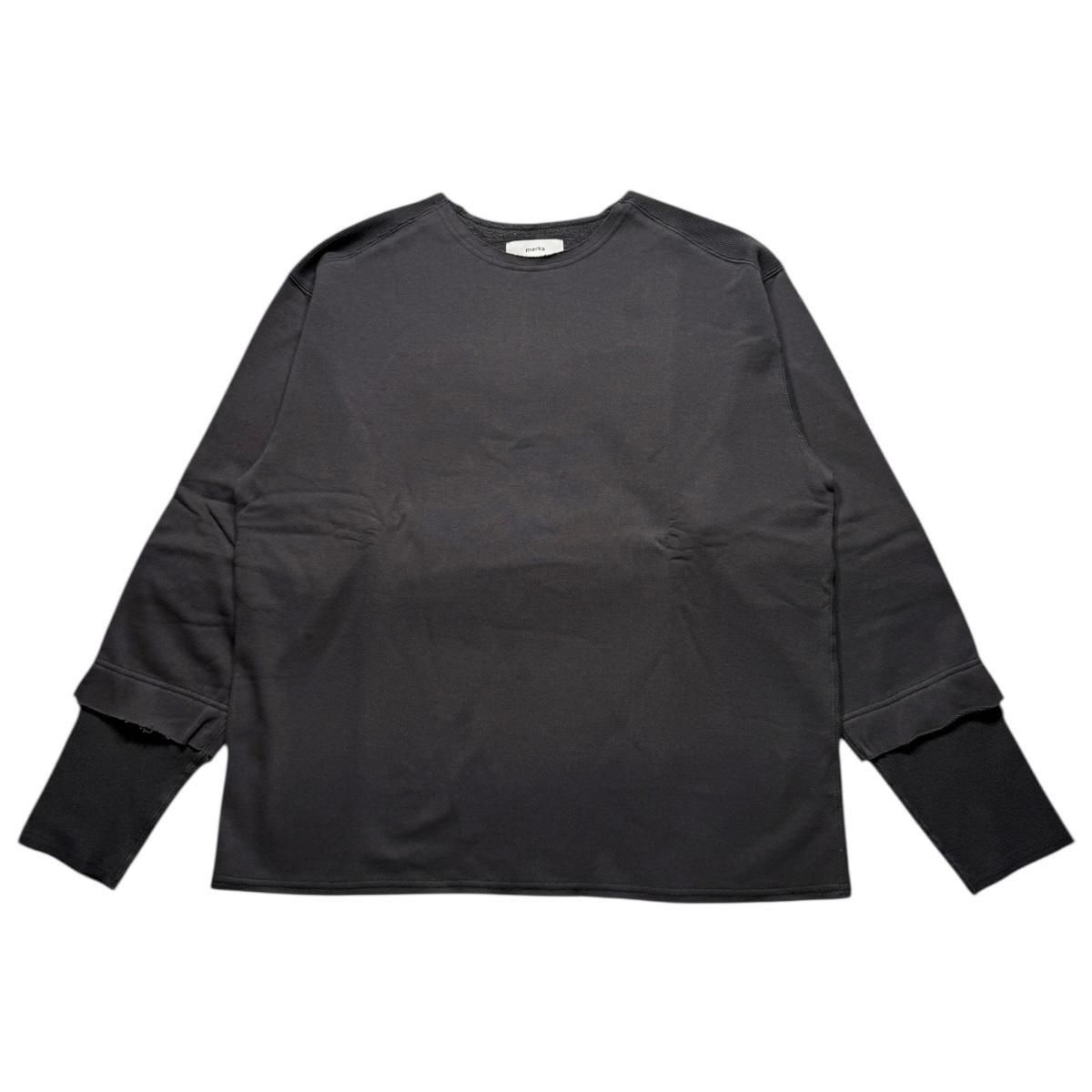 marka <BR>LAYERED TEE - ORGANIC COTTON FLEECE -(CHARCOAL)