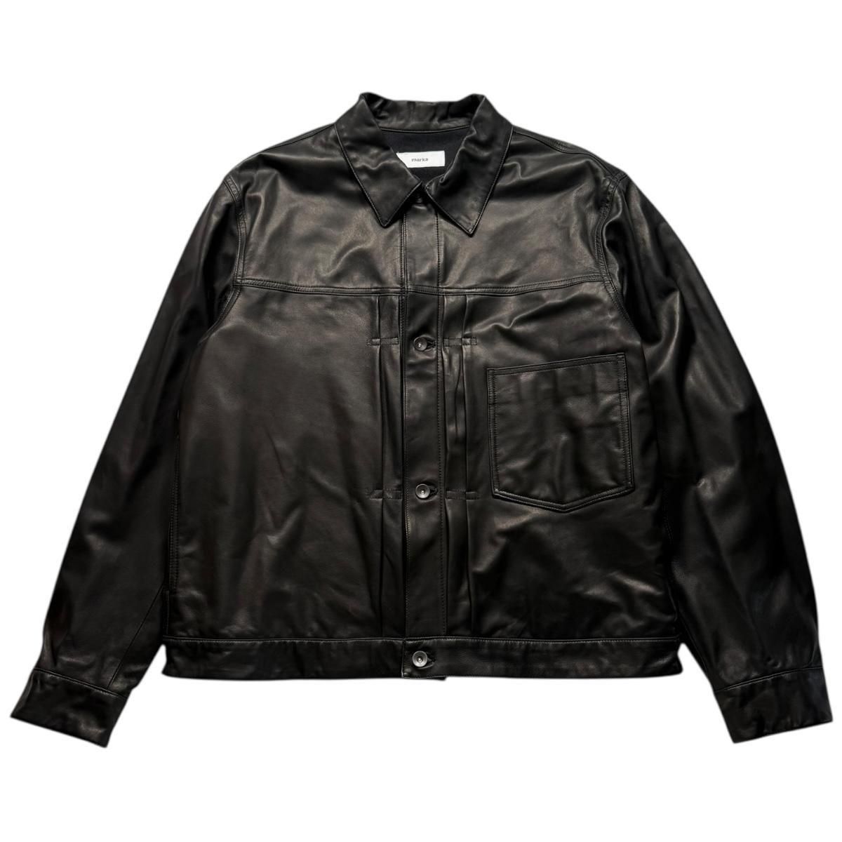 marka<BR>LEATHER TRUCKER JACKET - SHEEP LEATHER -