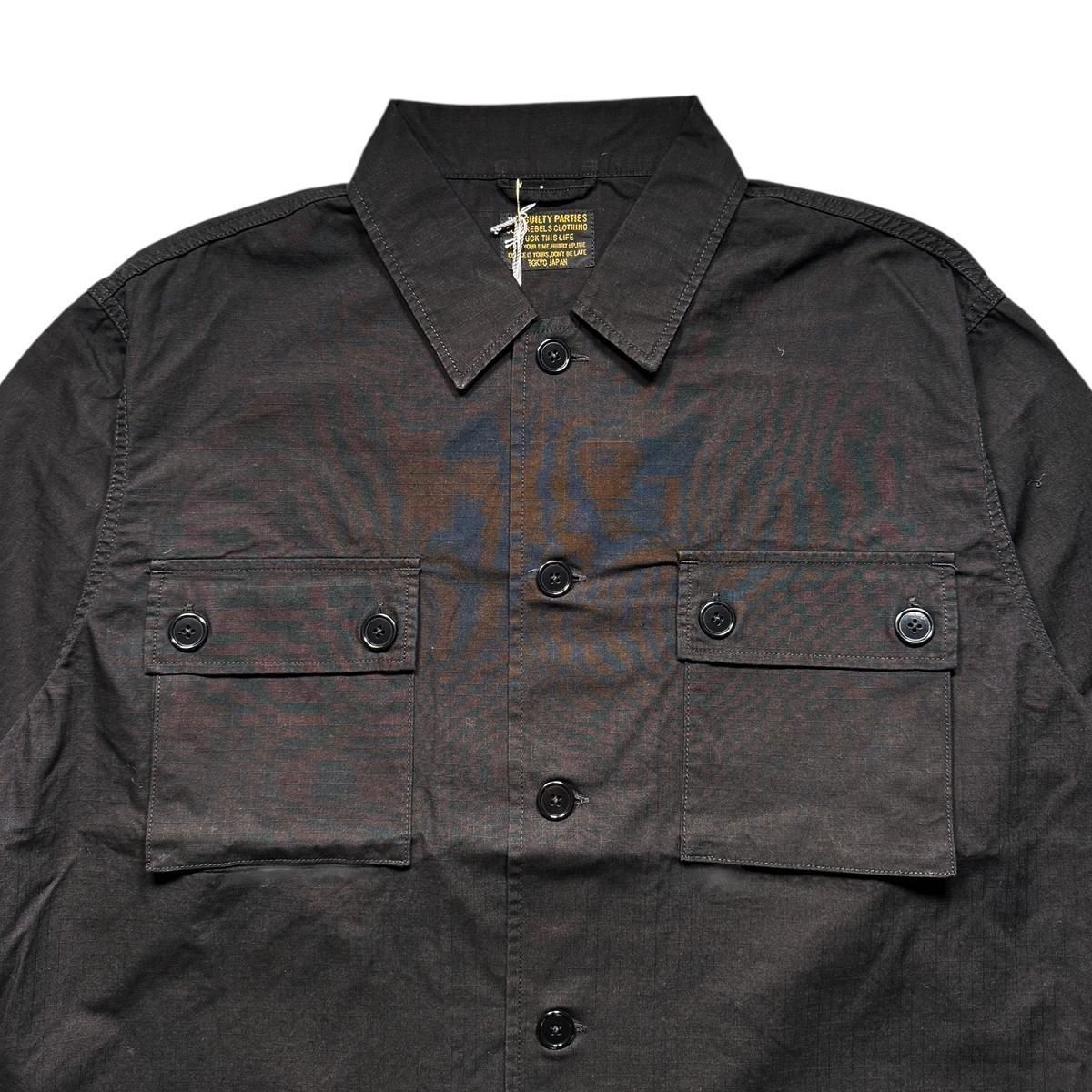ジャケット・アウター WACKO MARIA - ARMY SHIRT - BLACK / L WACKO MARIA/ARMY SHIRT（BLACK）［アーミーシャツ-25秋冬］ - JONAS
