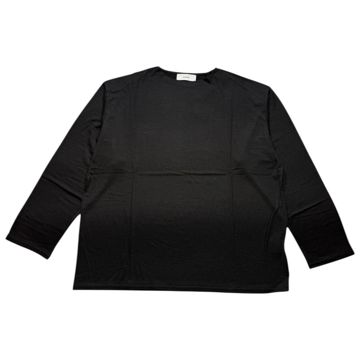 marka <BR>CREW NECK - 2/72 WOOL SINGLE JERSEY WASHABLE - Black Sheep (BLACK)