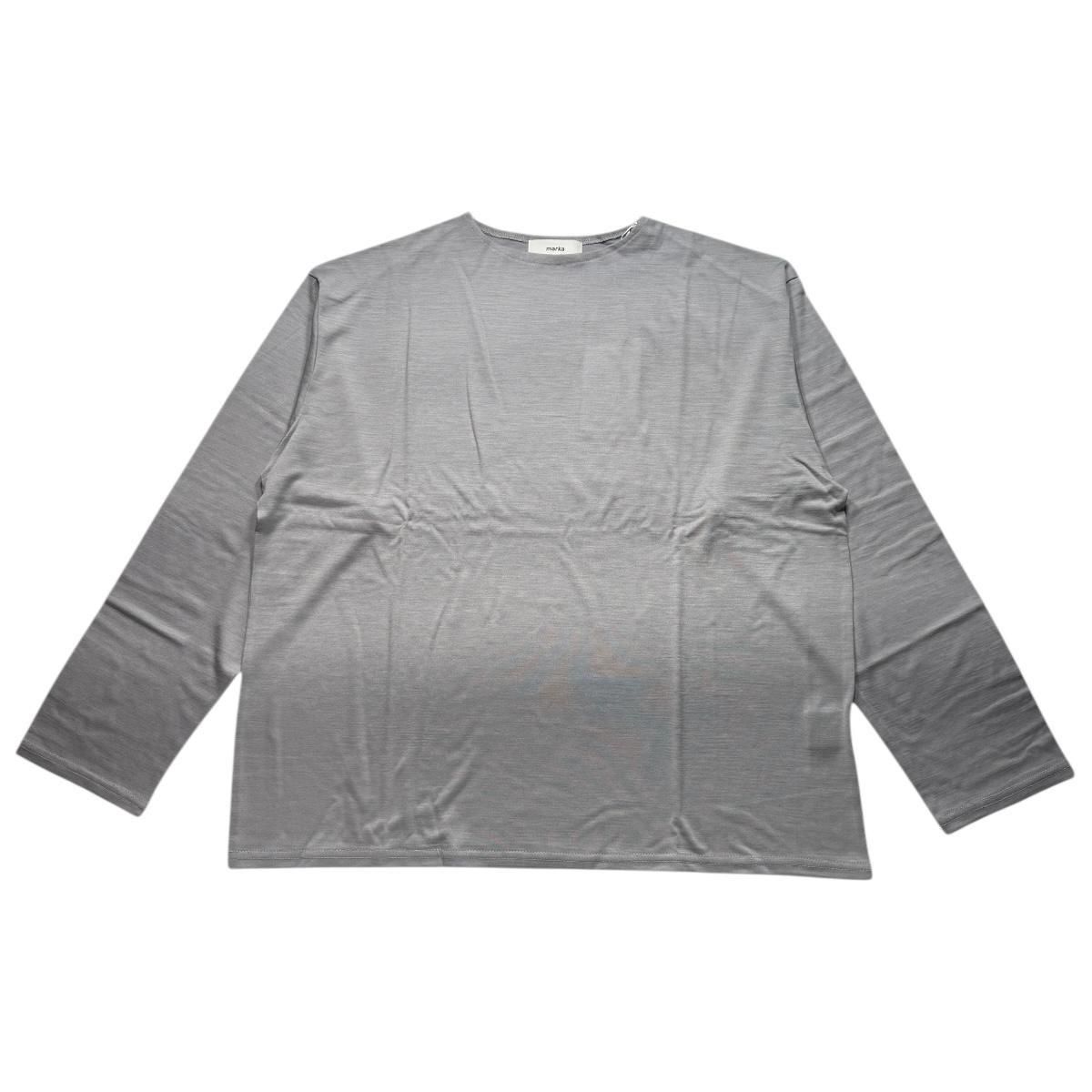 marka <BR>CREW NECK - 2/72 WOOL SINGLE JERSEY WASHABLE - Black Sheep (ICE GRAY)