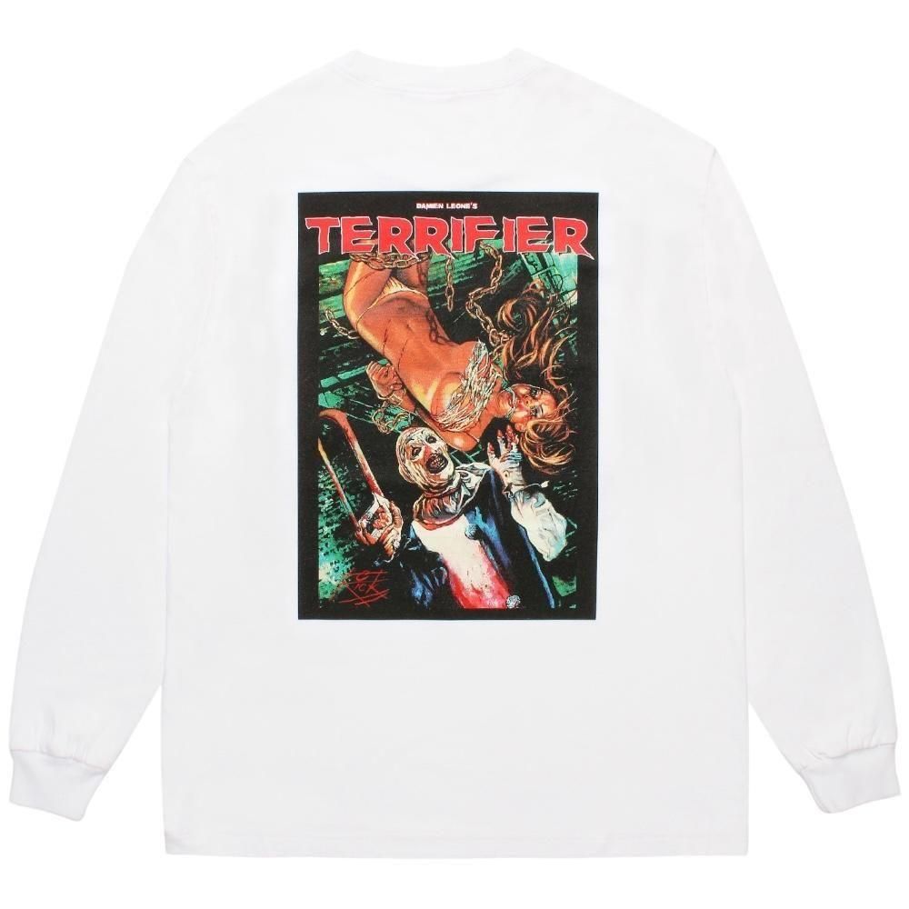 WACKOMARIA<BR>TERRIFER / WASHED HEAVY WEIGHT CREW NECK LONG SLEEVE T-SHIRT(WHITE)