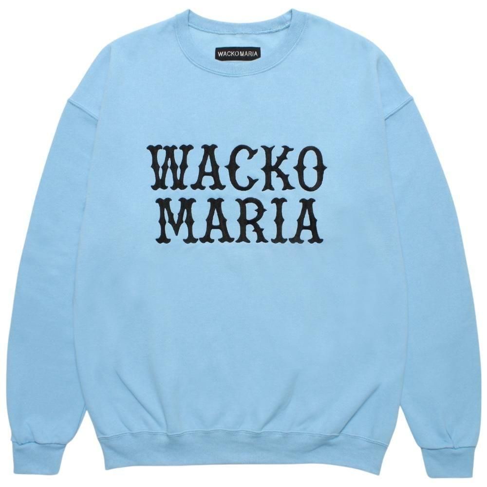 WACKOMARIA<BR>CREW NECK SWEAT SHIRT(L-BLUE)