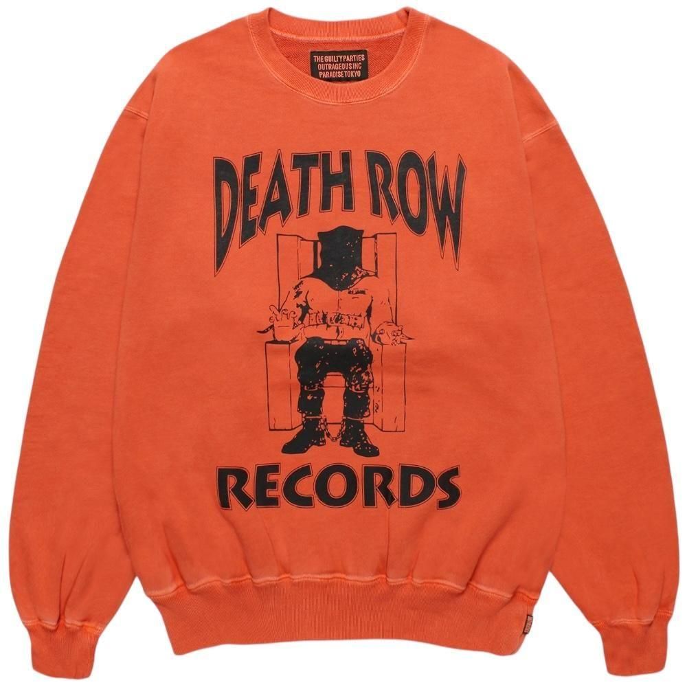 WACKOMARIA<BR>DEATH RAW RECORDS / WASHED MIDDLE WEIGHT CREW NECK SWEAT SHIRT(IVORY)