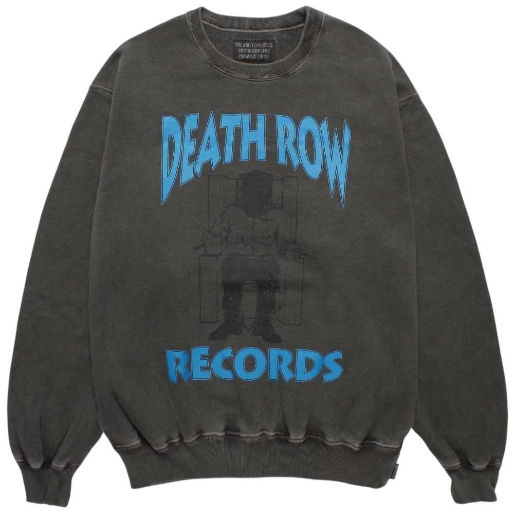 WACKOMARIA<BR>DEATH RAW RECORDS / WASHED MIDDLE WEIGHT CREW NECK SWEAT SHIRT(GRAY)