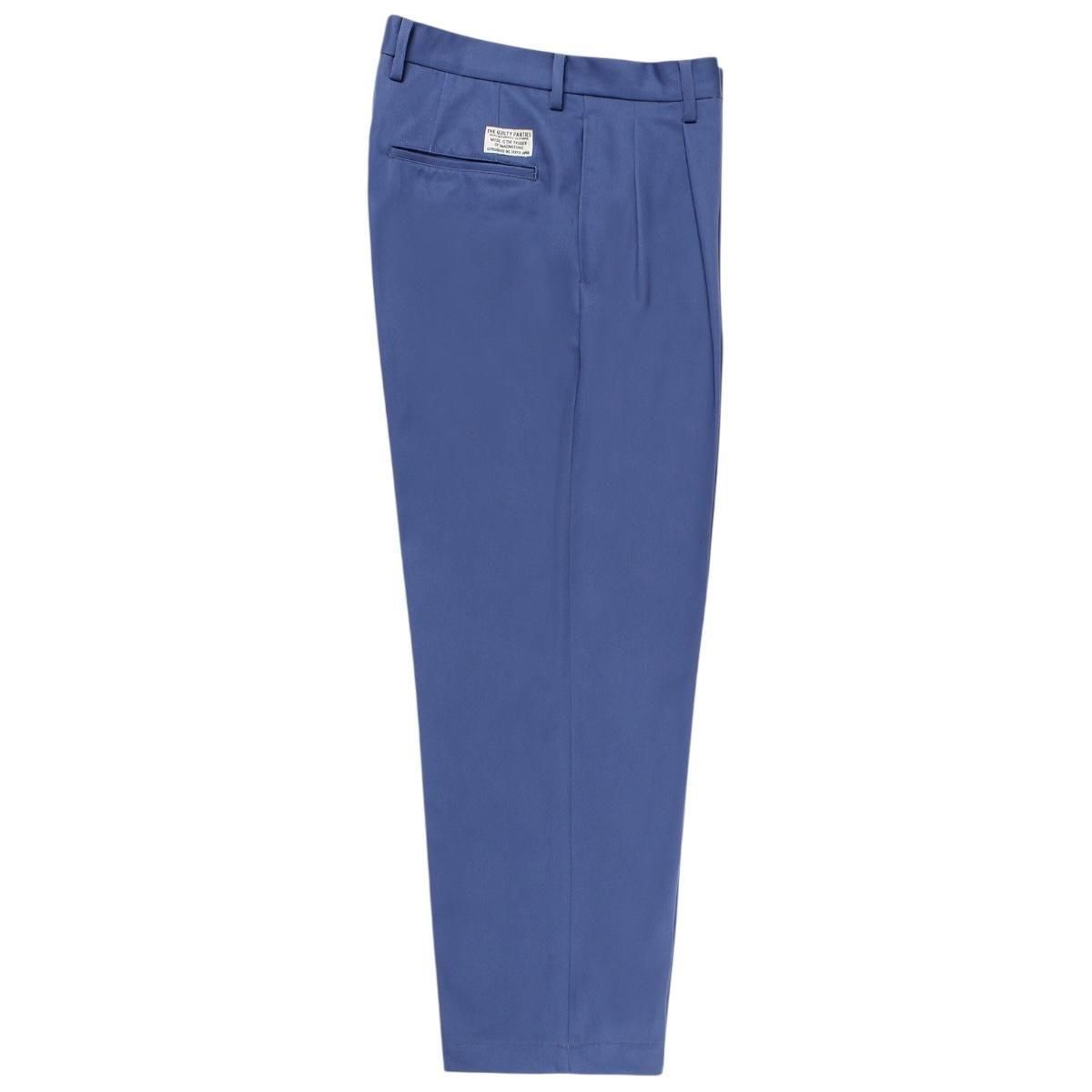WACKOMARIA<BR>DOUBLE PLEATED CHINO TROUSERS(TYPE-1)(BLUE)