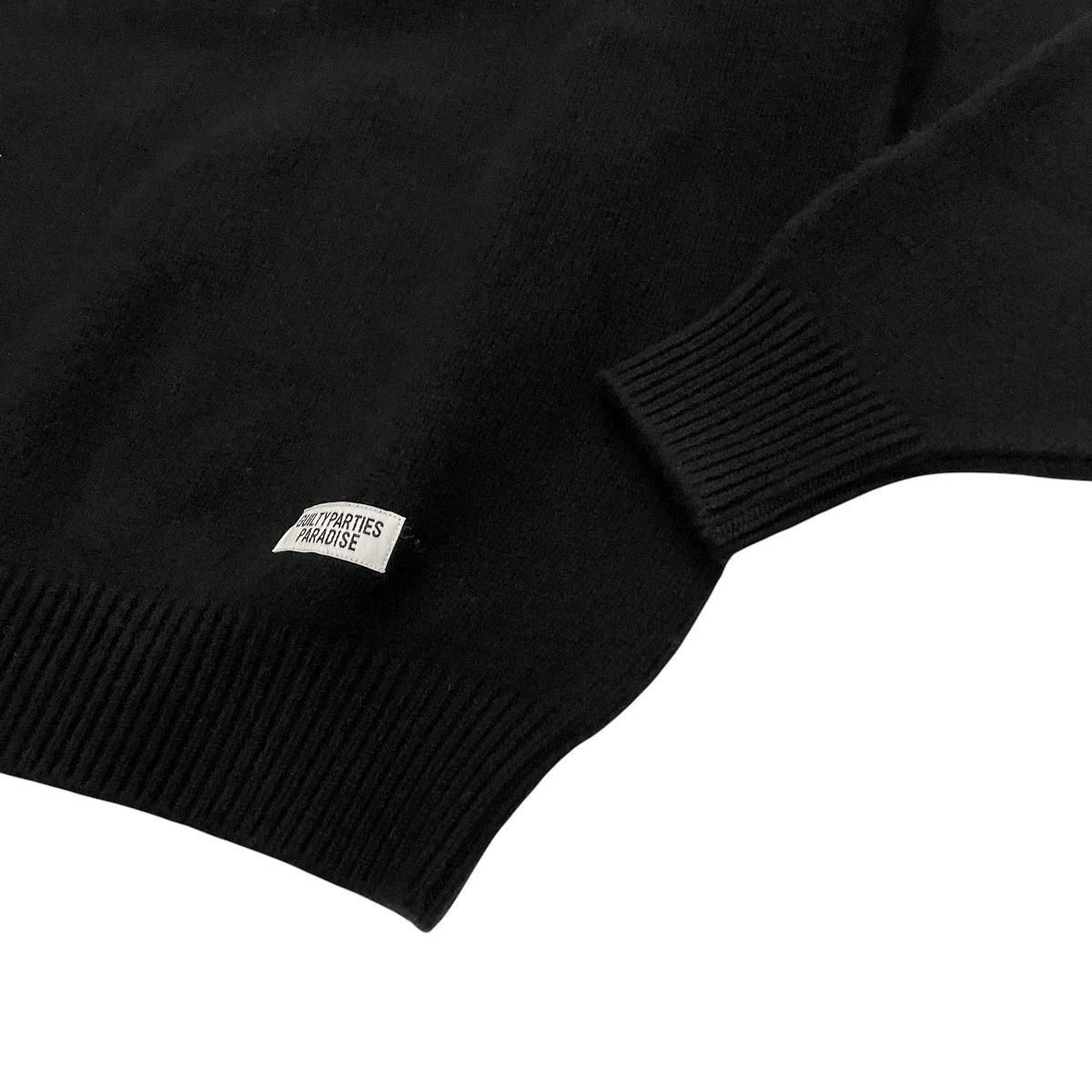 ワコマリア クラシック クルーネック ニット セーター M ブラック WACKOMARIA《ワコマリア》CLASSIC CREW NECK SWEATER(25FW-WNK-KN12