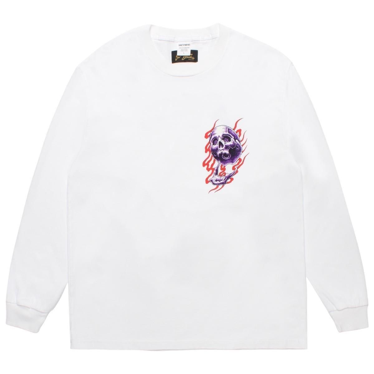WACKOMARIA<BR>56 TATOO STUDIO / WASHED HEAVY WEIGHT LONG SLEEVE T-SHIRT(WHITE)