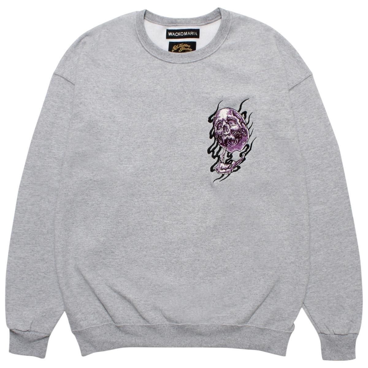 WACKOMARIA<BR>56 TATOO STUDIO / CREW NECK SWEAT SHIRT(GRAY)