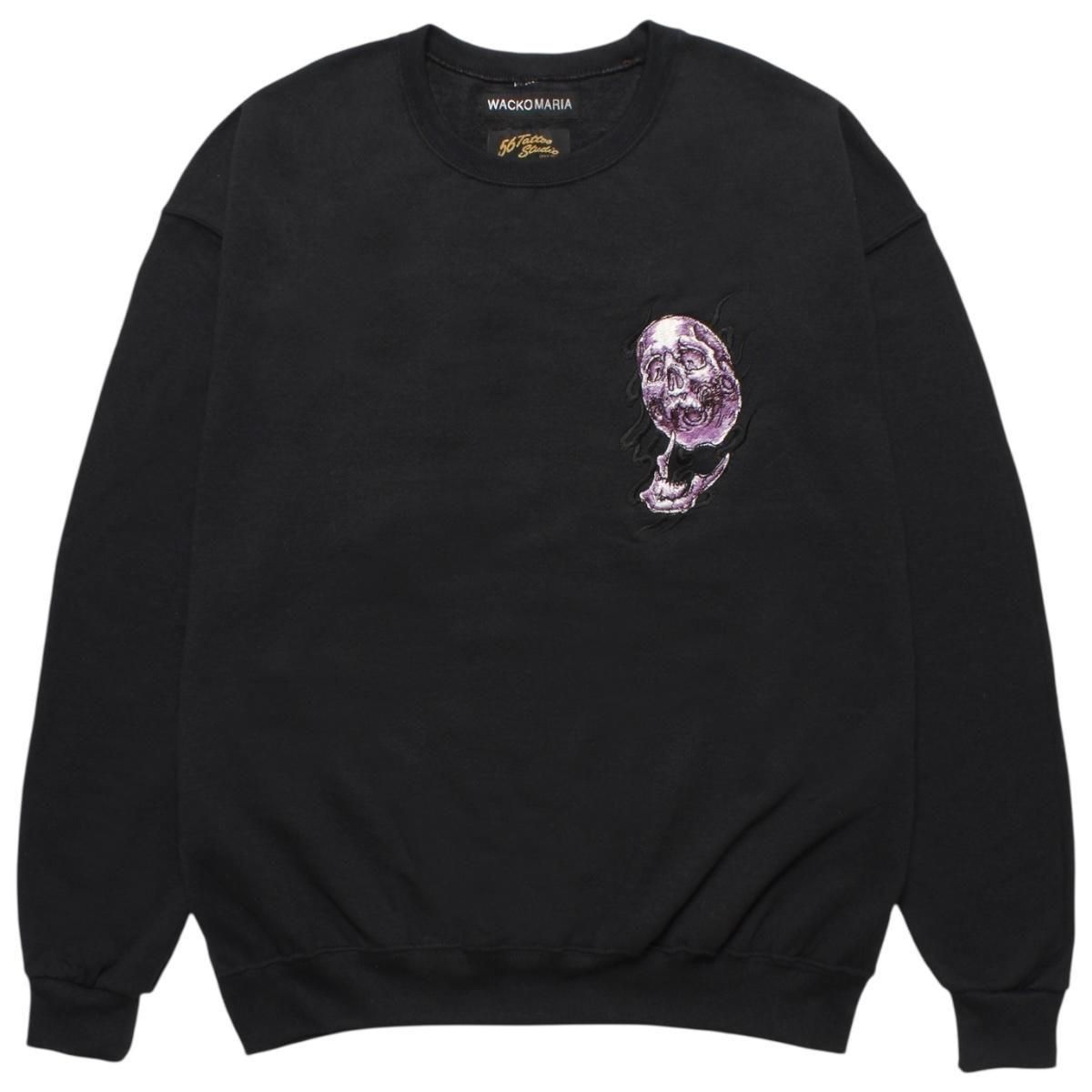WACKOMARIA<BR>56 TATOO STUDIO / CREW NECK SWEAT SHIRT(BLACK)
