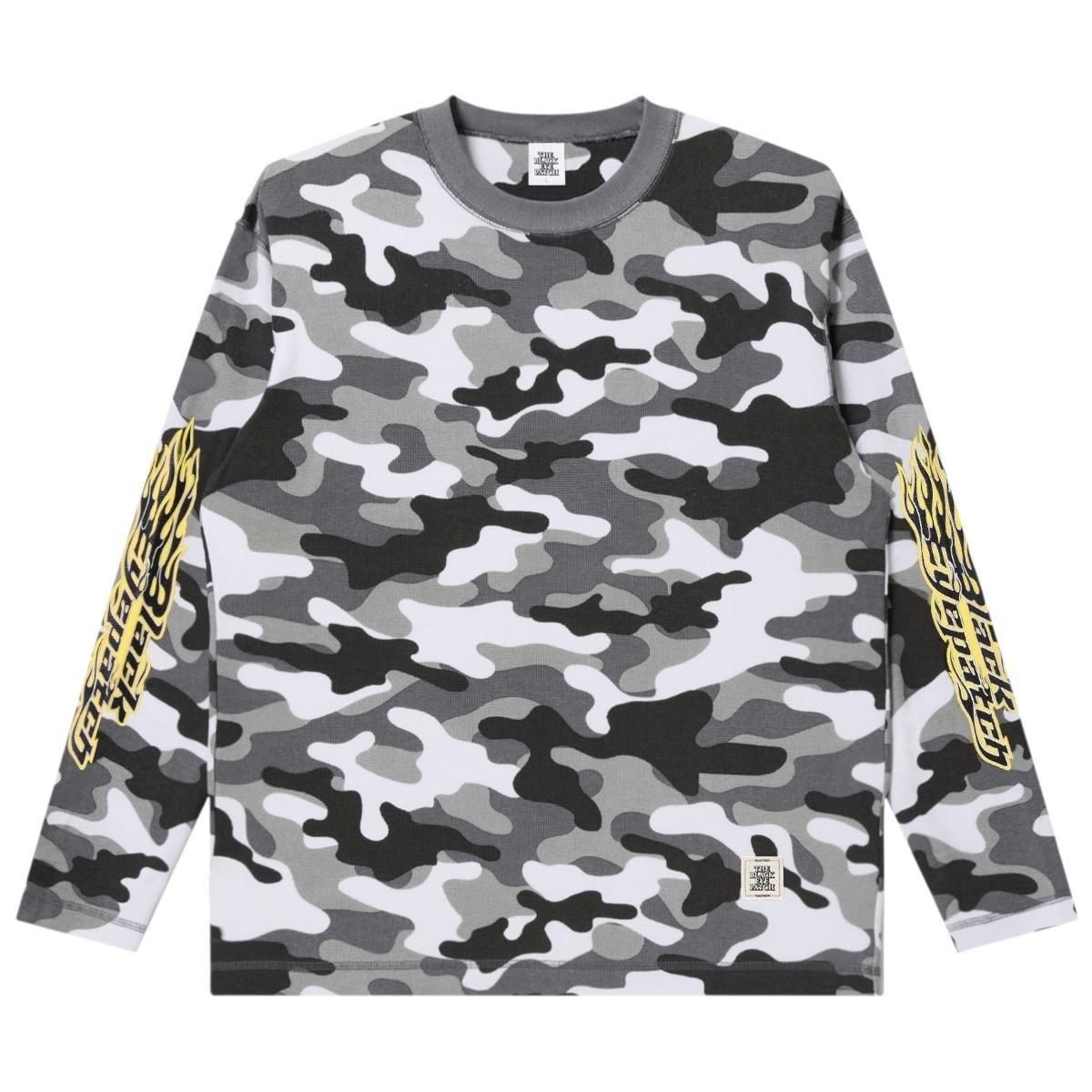 BlackEyePatch <BR>FLAME LOGO THERMAL L/S TEE(CITY CAMO)