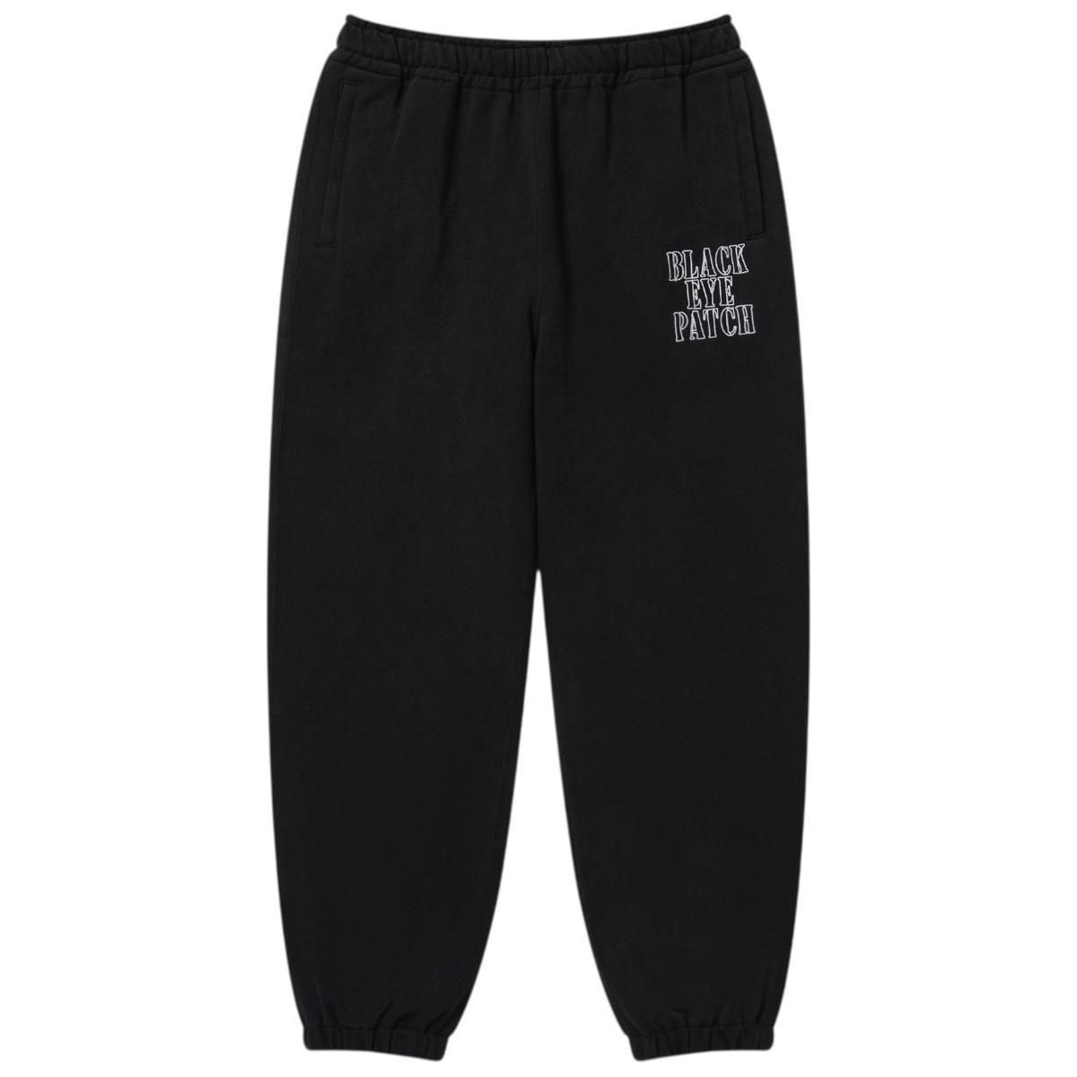 BlackEyePatch <BR>STENCIL LOGO EMBROIDERED SWEAT PANTS(BLACK)