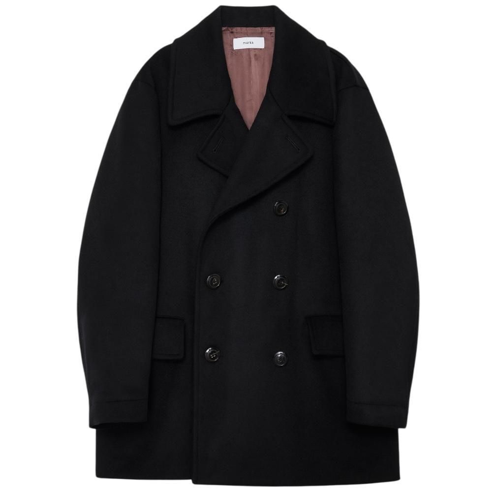 MARC POINT ❣️イタリア製❣️レザースリーブウールコートサイズ46❣️ marka | BRIDGE COAT - WOOL SILK CASHMERE BEAVER -(M25C25CO01C