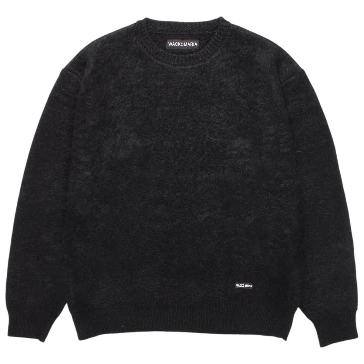 WACKOMARIA<BR>MIX MOHAIR CREW NECK SWEATER(BLACK)