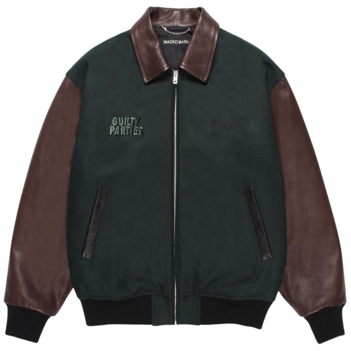 WACKOMARIA<BR>LEATHER VARSITY JACKET(TYPE-1)(GREEN)