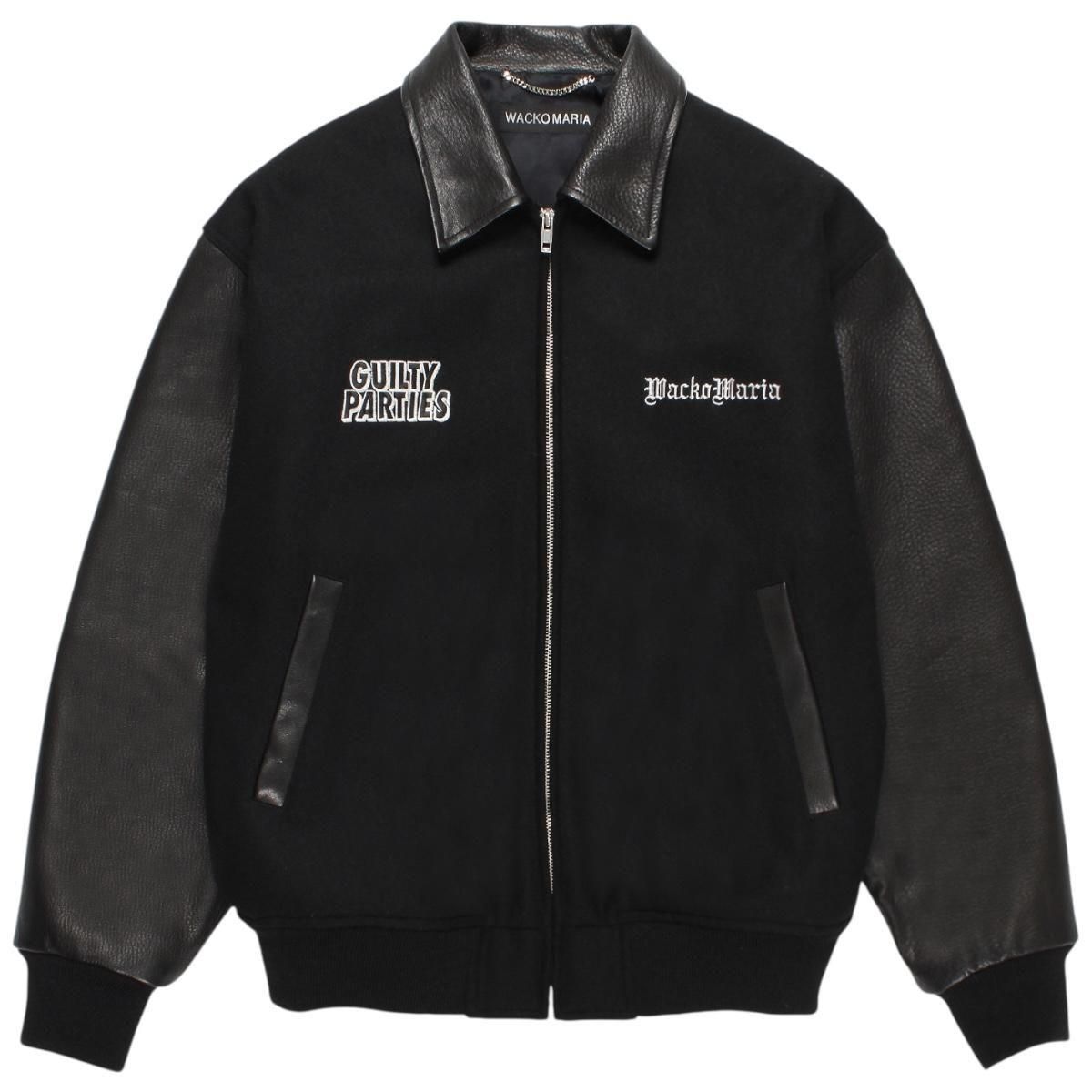 WACKOMARIA<BR>LEATHER VARSITY JACKET(TYPE-1)(BLACK)