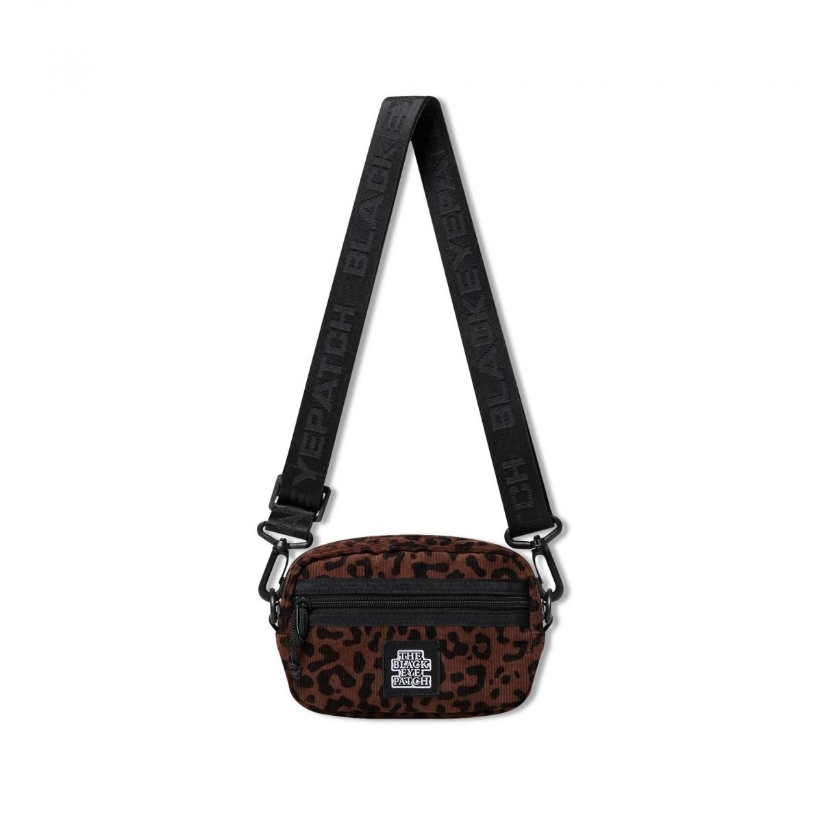 BlackEyePatch <BR>LEOPARD PATTERNED CORDUROY SHOULDER BAG