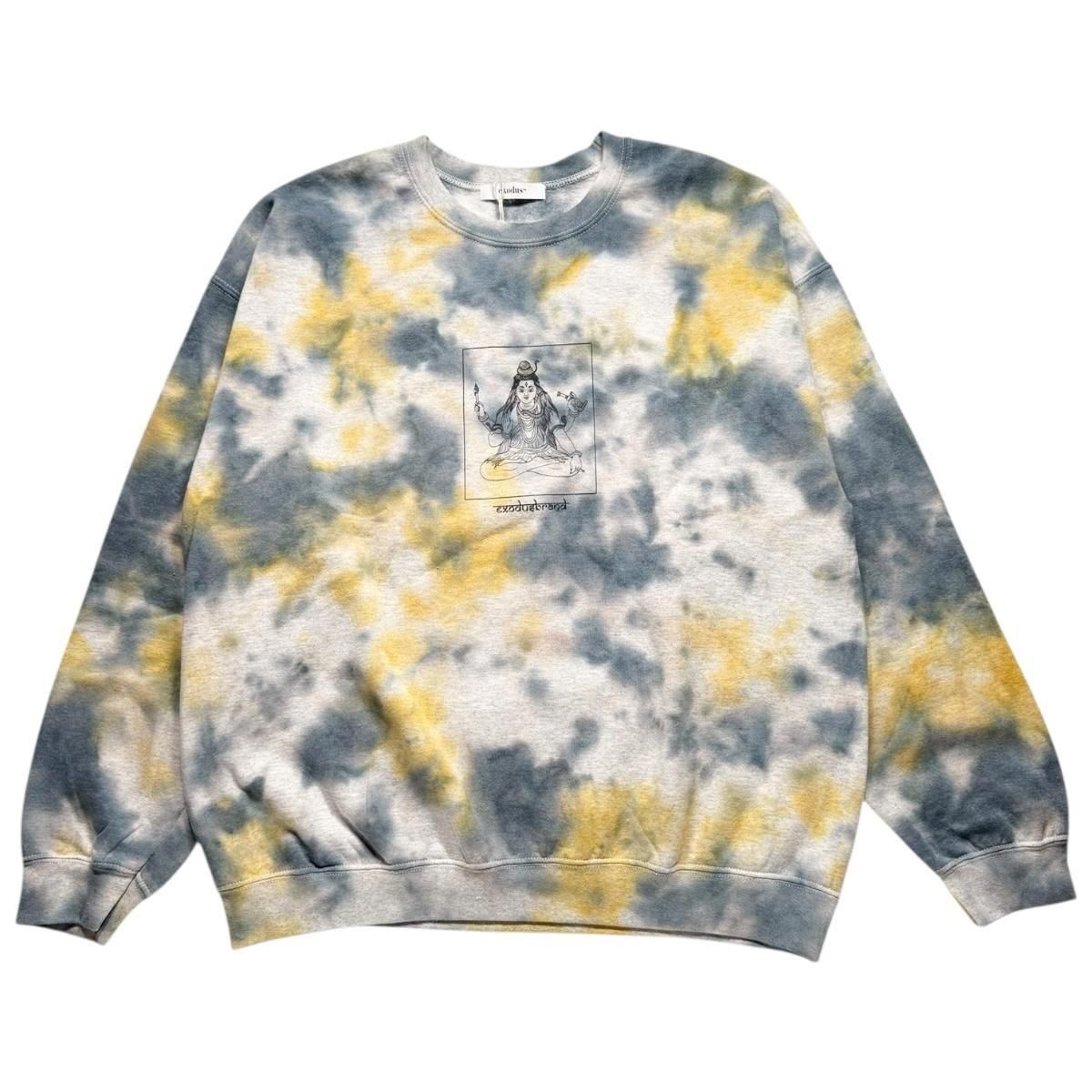 exodus<BR>TERPS SIVA TIEDYE SWEAT SHIRT(GRAYYELLOW)