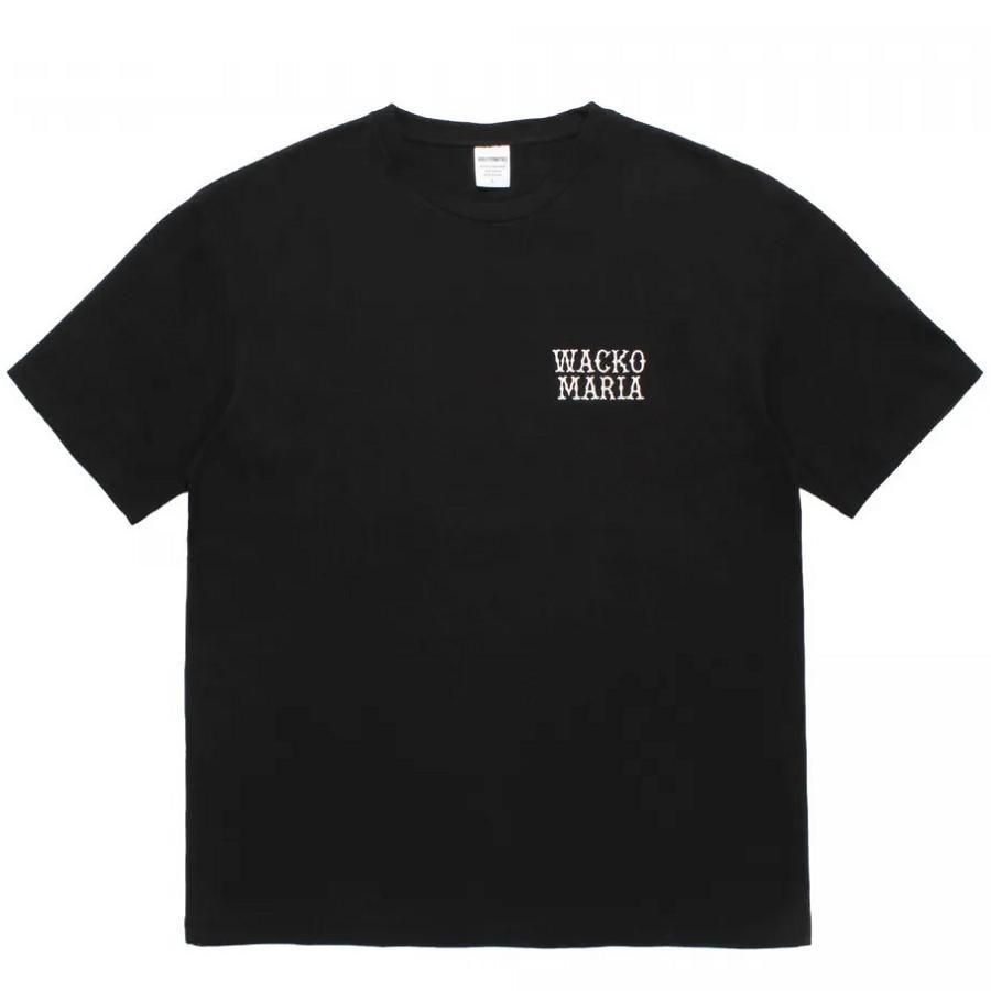 WACKOMARIA<BR>WASHED HEAVY WEIGHT CREW NECK T-SHIRT(TYPE-1)(BLACK)