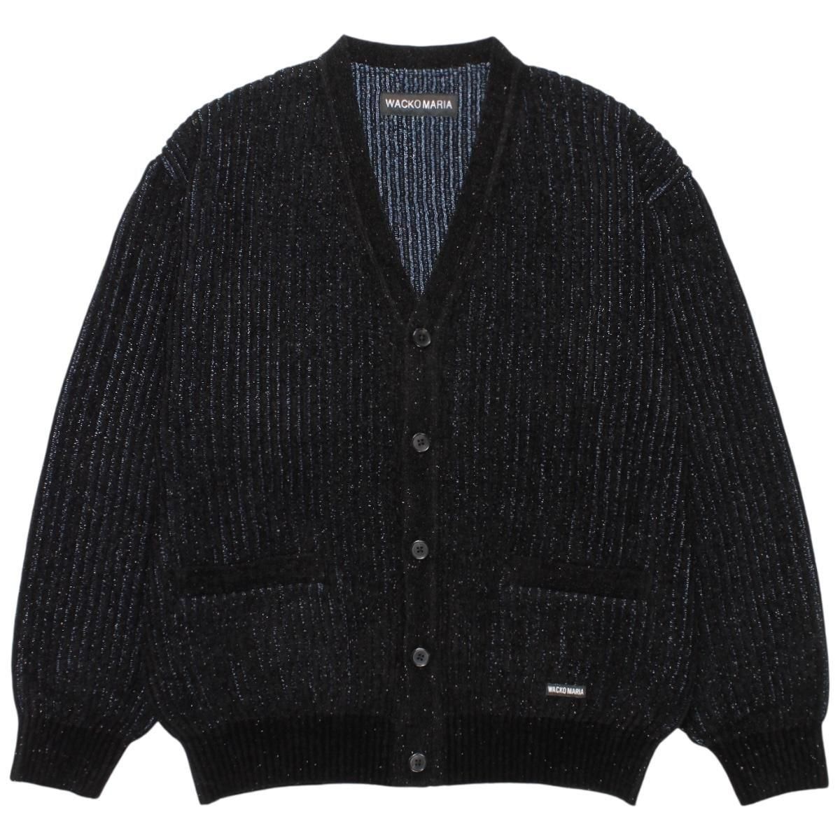 WACKOMARIA<BR>GLITTER CARDIGAN(BLACK-BLUE)