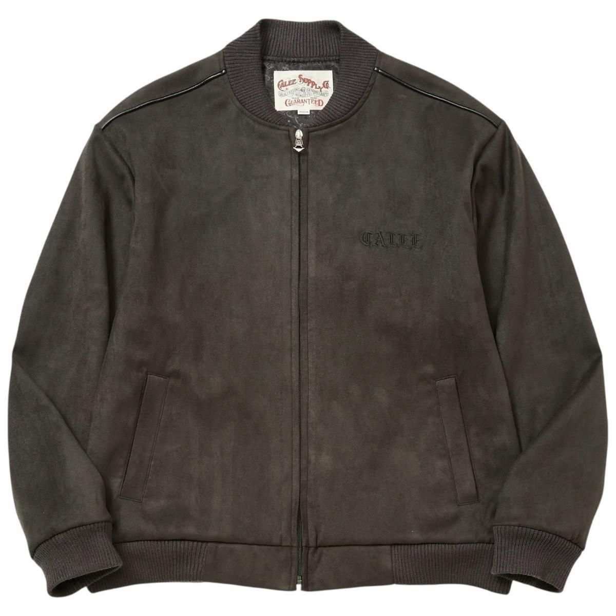 CALEE<BR>FAUX SUEDE RIB JACKET