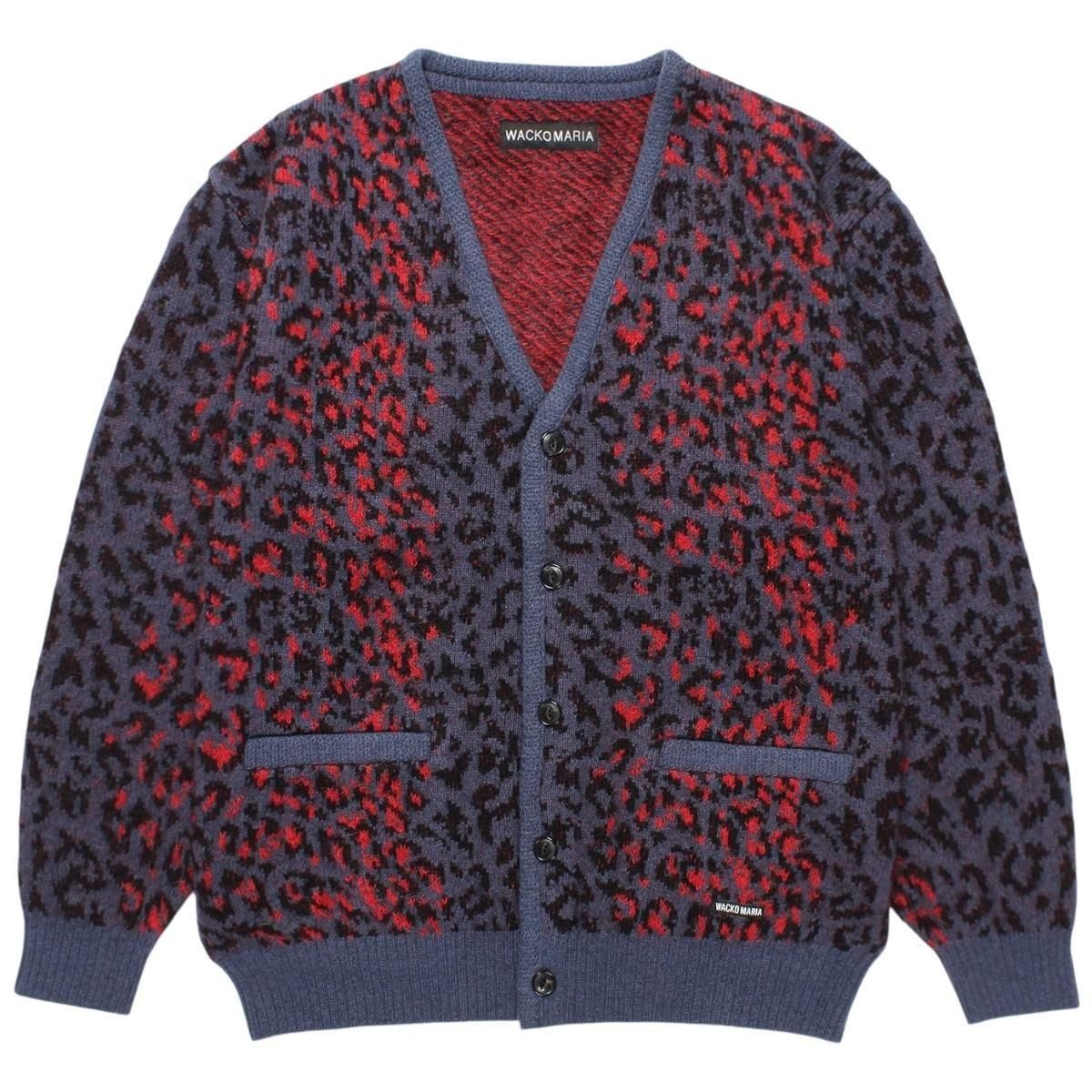 WACKOMARIA<BR>LEOPARD MOHAIR CARDIGAN