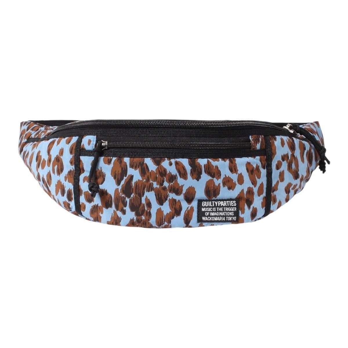 WACKOMARIA<BR>SPEAK EASY / LEOPARD WAIST POUCH(TYPE-2)(BLUE)