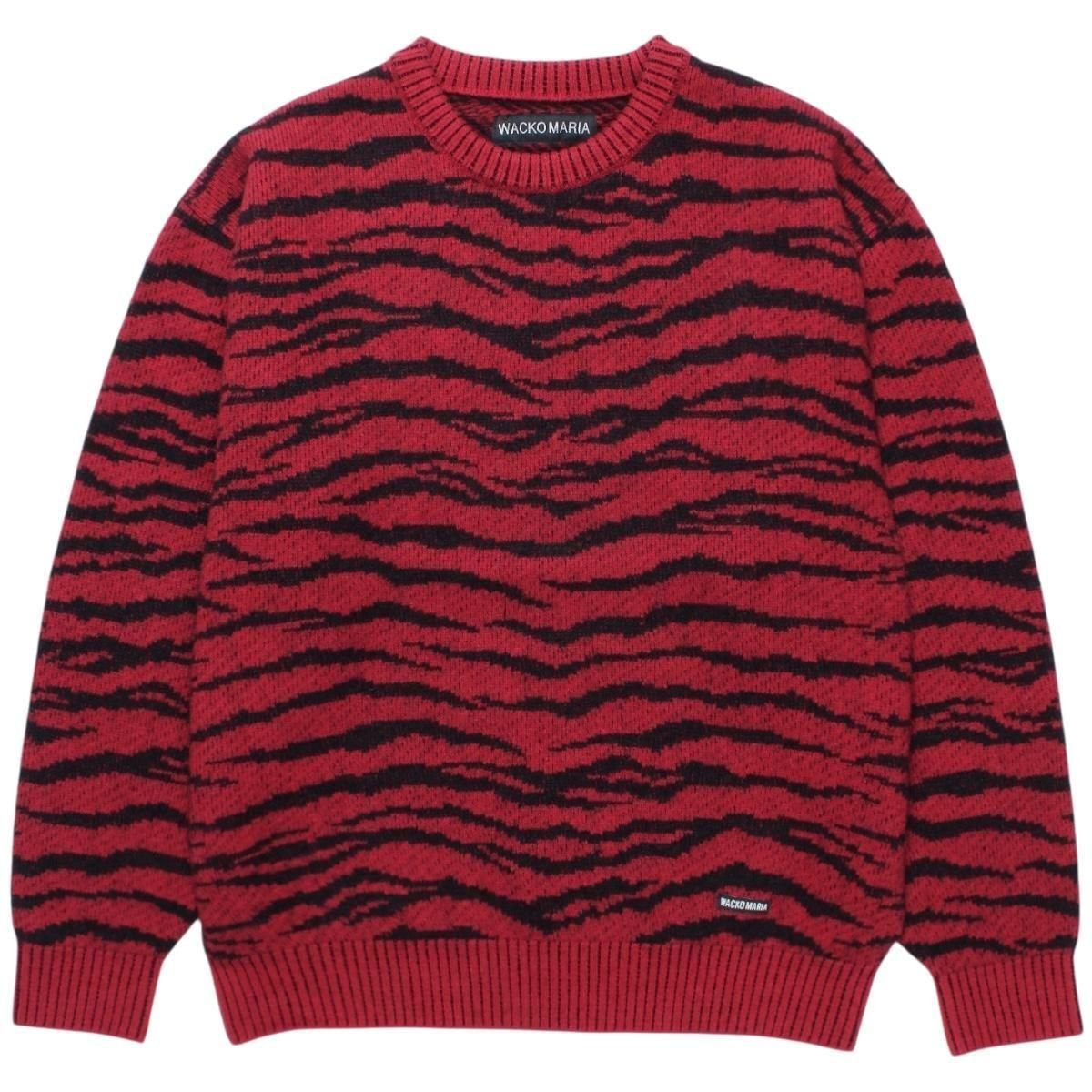 WACKOMARIA<BR>TIGER CAMO MOHAIR CREW NECK SWEATER
