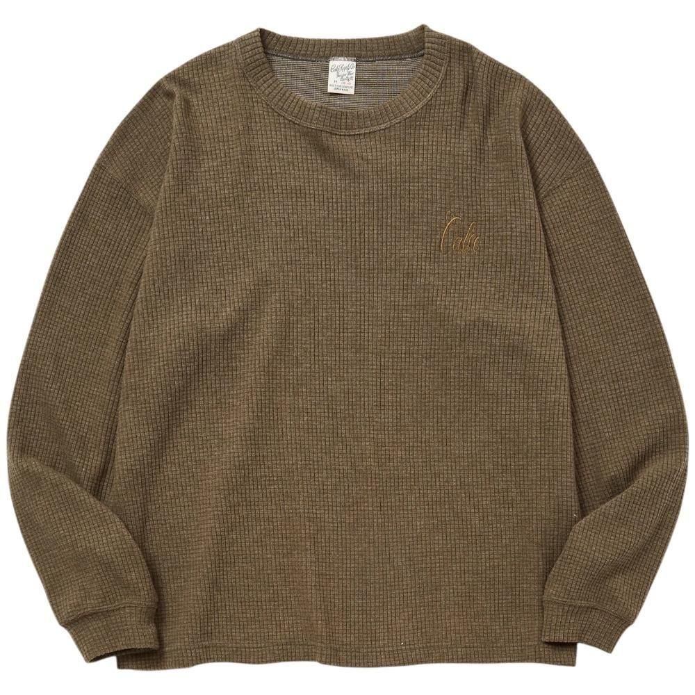 CALEE<BR>WAFFLE L/S CS(KHAKI)