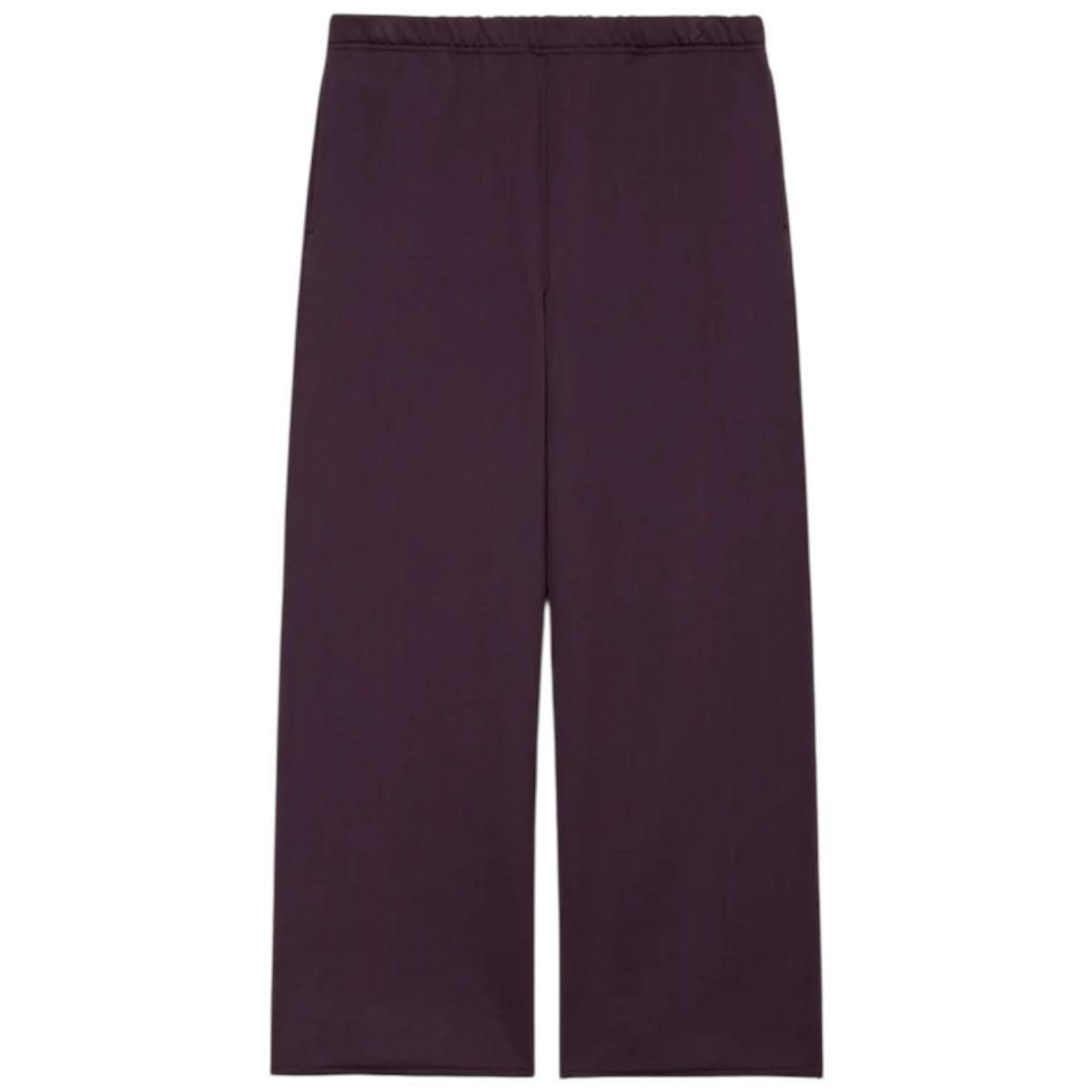 MARKAWARE <BR>WIDE GYM PANTS - ORGANIC COTTON HEAVY FLEECE -(D.PURPLE)