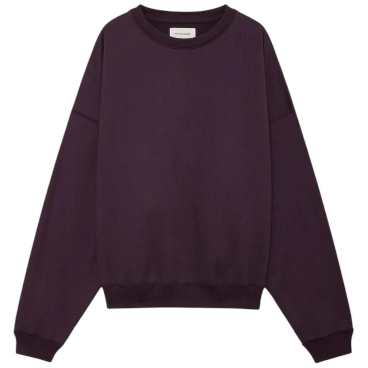 MARKAWARE <BR>HUGE SWEAT SHORT - ORGANIC COTTON HEAVY FLEECE -(D.PURPLE)