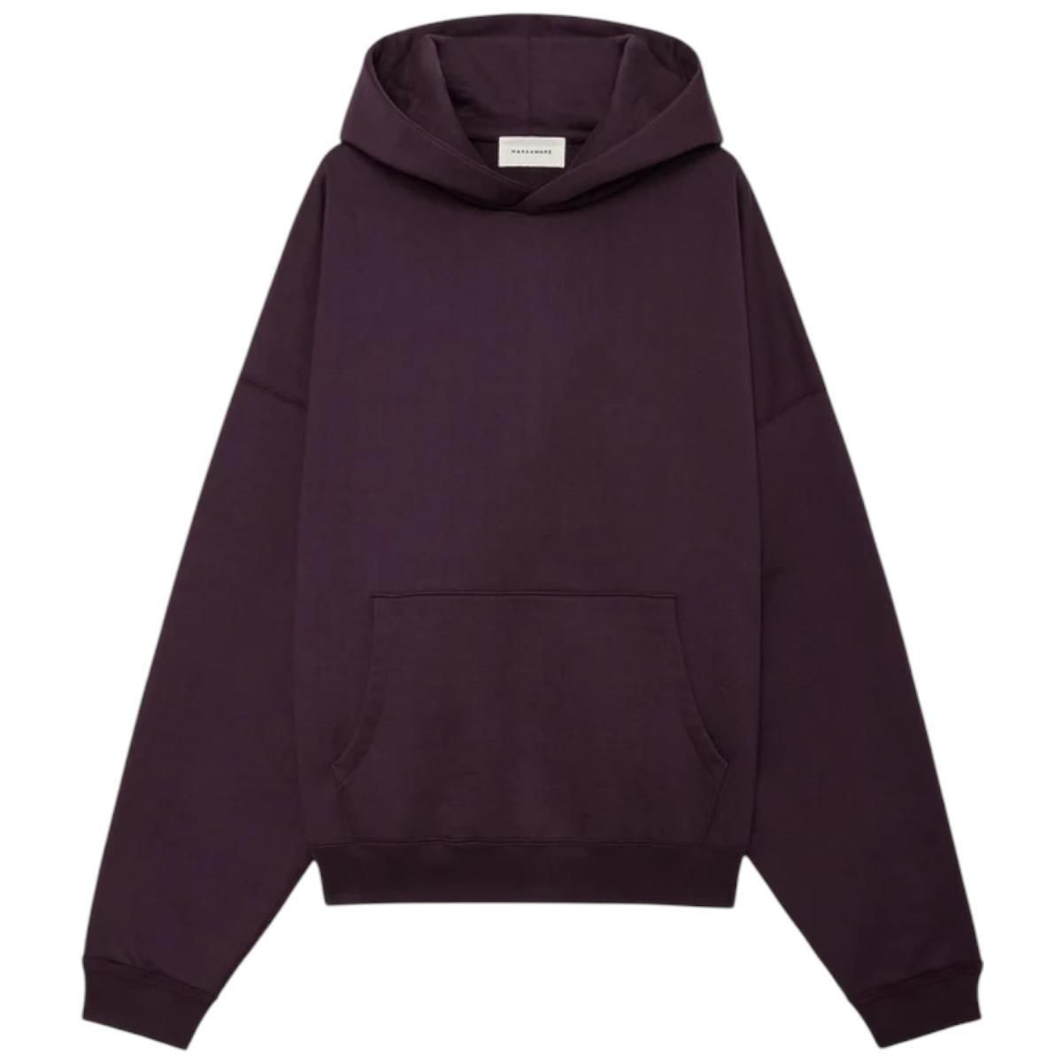 MARKAWARE <BR>HUGE SHORT PARKA - ORGANIC COTTON HEAVY FLEECE -(D.PURPLE)